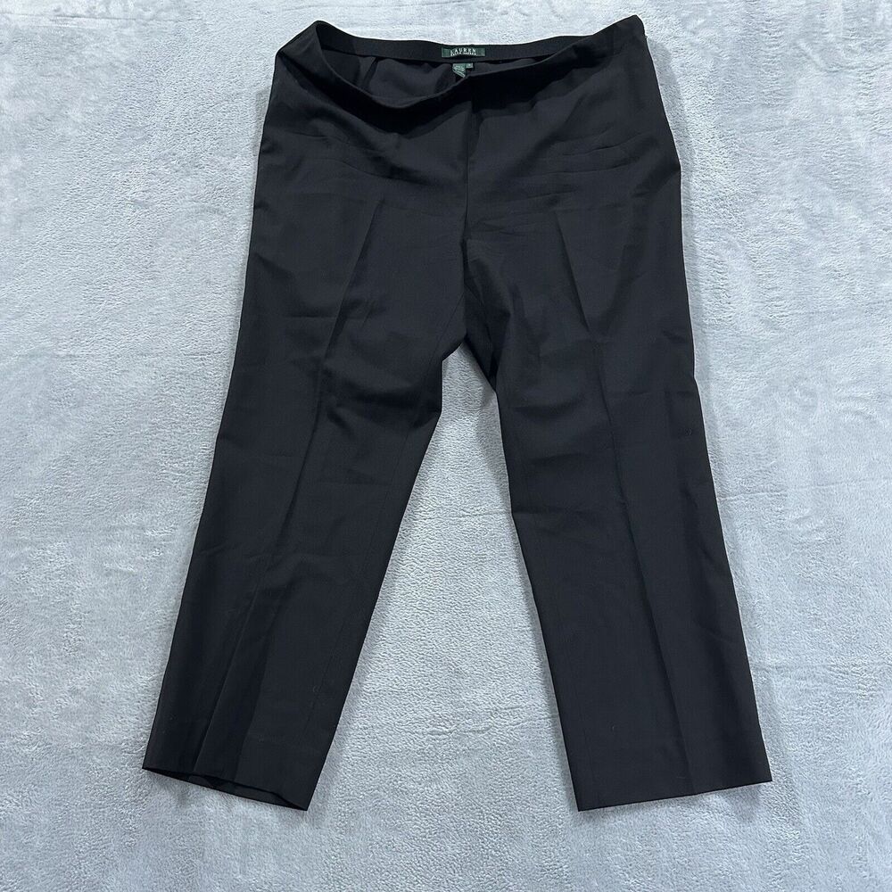 Lauren Ralph Lauren Dress Pants Women's 16 Wool Front Pleated Black Office